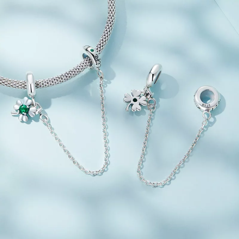 (afbeelding voor) Pandora Style Klavertje vier Veiligheidsketting - SCC2372 - Bekijken 4