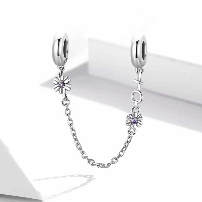 (afbeelding voor) Pandora Style Retro Bloemen Veiligheidsketting - SCC2100 - Bekijken 2
