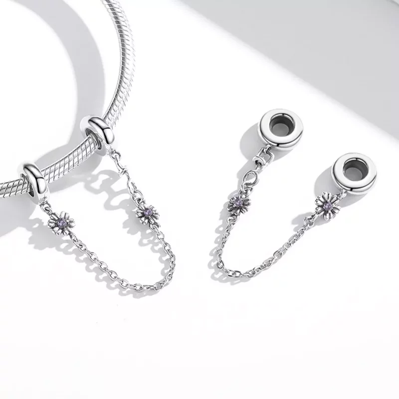 (afbeelding voor) Pandora Style Retro Bloemen Veiligheidsketting - SCC2100 - Bekijken 4