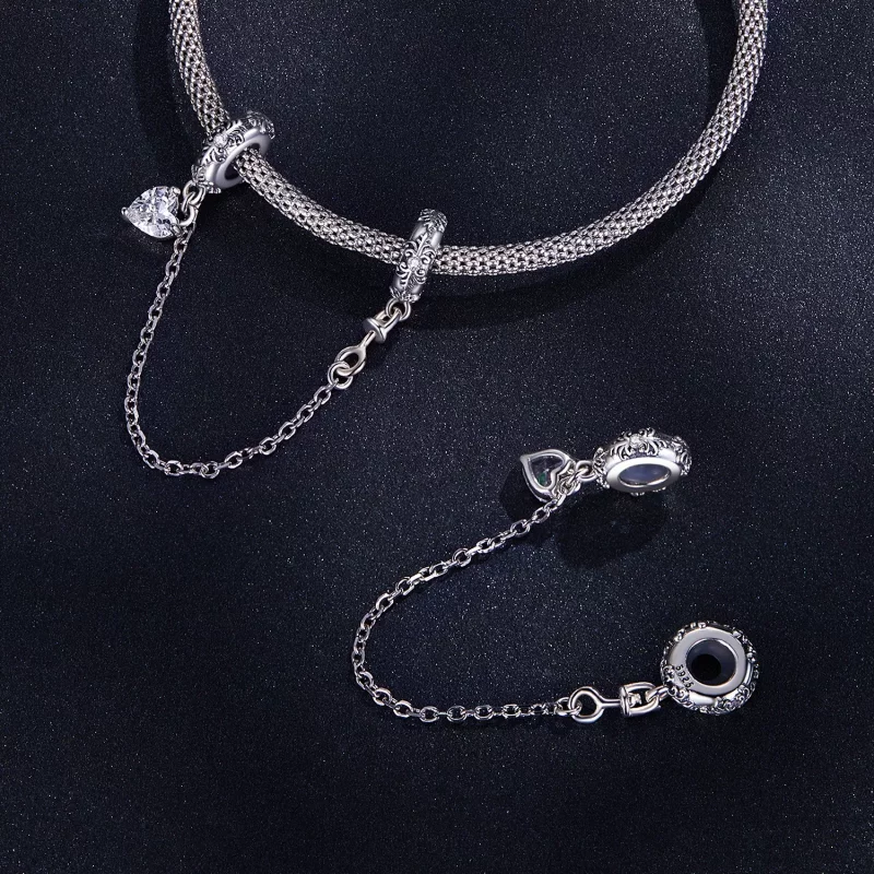 (afbeelding voor) Pandora Style Retro Patroon Veiligheidsketting - SCC2407 - Bekijken 4