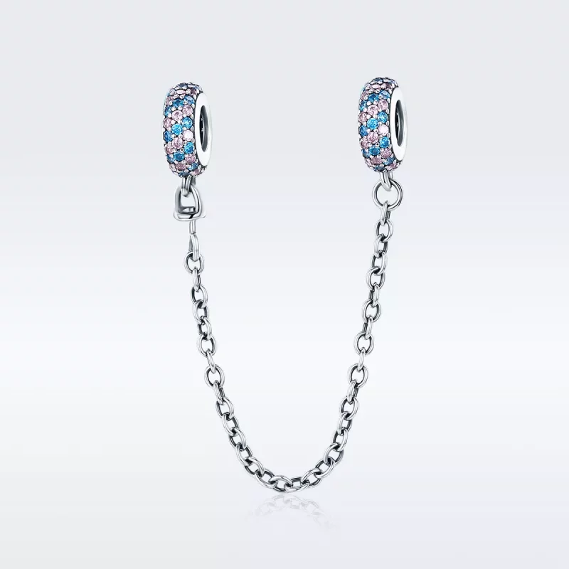 (afbeelding voor) Pandora Style Roze Blauw Wonder Veiligheidsketting - SCC379 - Bekijken 2