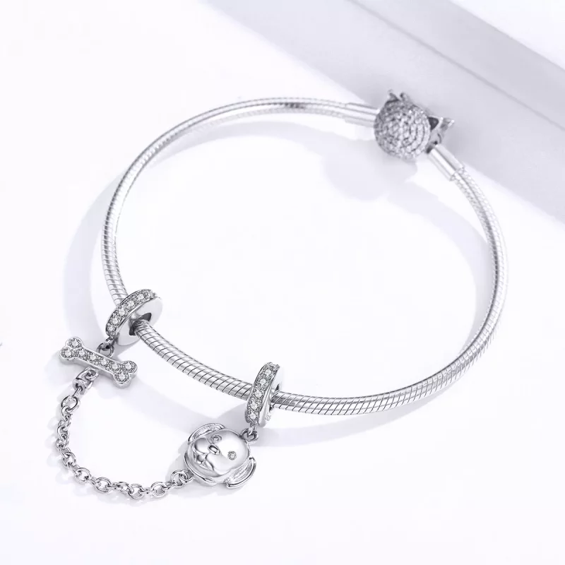 (afbeelding voor) Pandora Style Schattige puppy Veiligheidsketting - SCC1434 - Bekijken 3