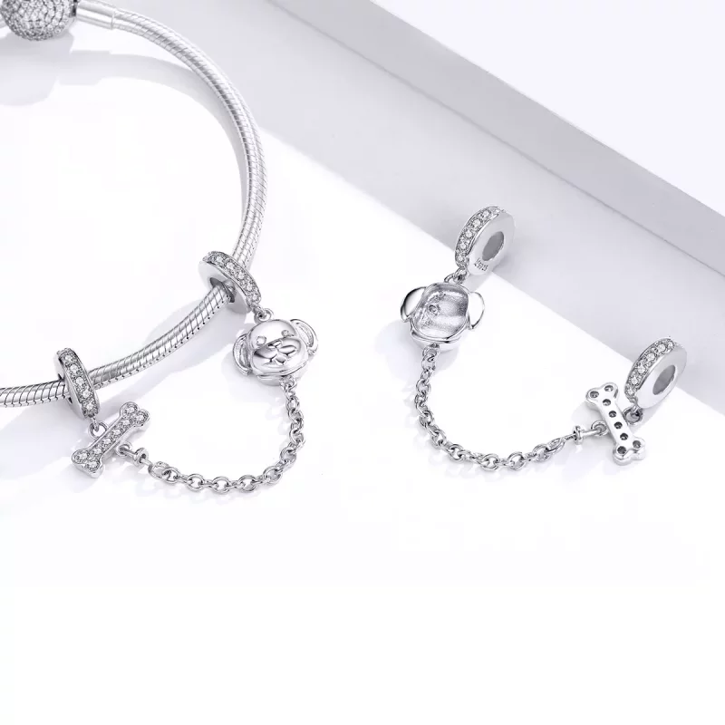 (afbeelding voor) Pandora Style Schattige puppy Veiligheidsketting - SCC1434 - Bekijken 4