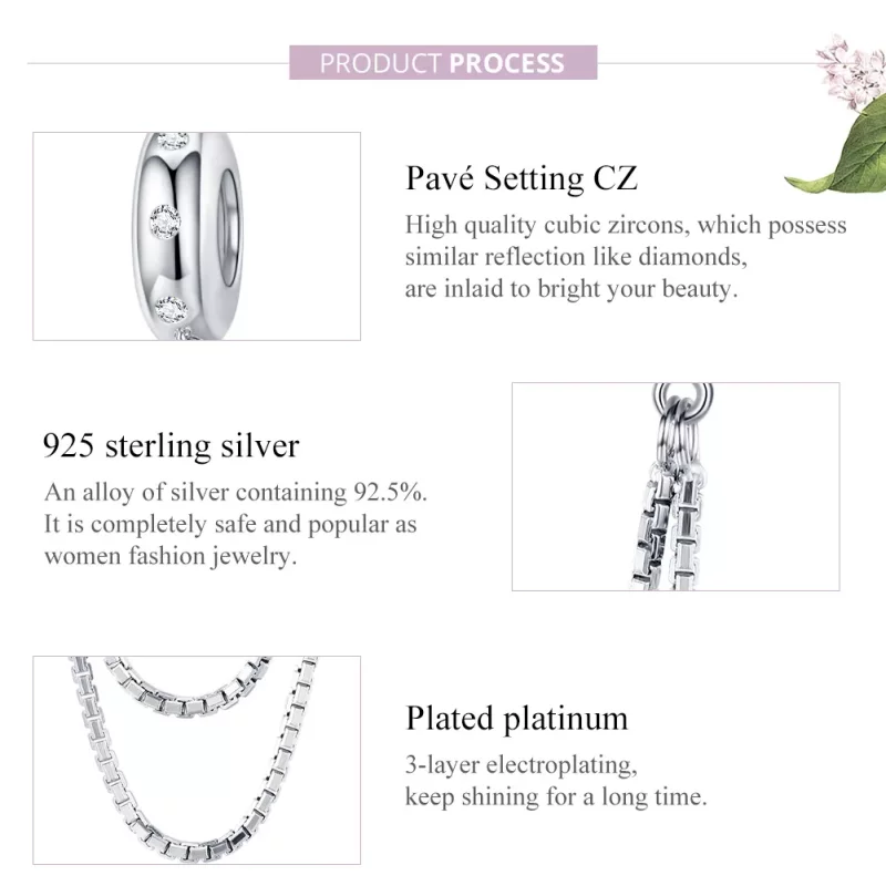 (afbeelding voor) Pandora Style Eenvoudige ketting Veiligheidsketting - SCC1419 - Bekijken 8
