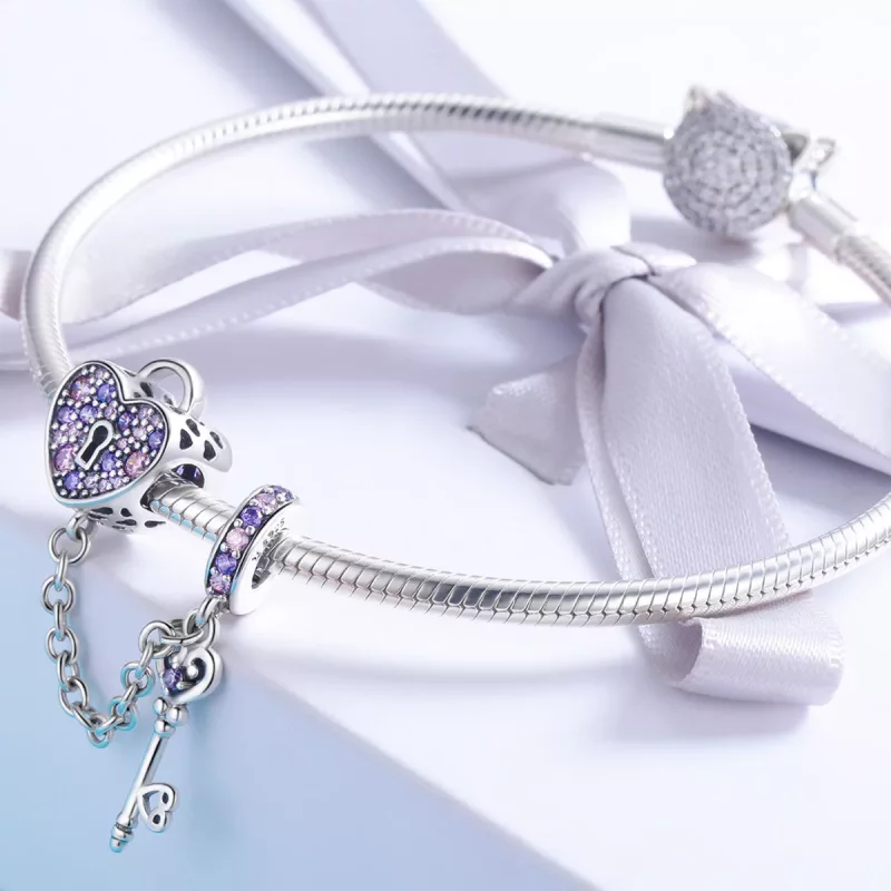 (afbeelding voor) Pandora Style Hart Lepel Veiligheidsketting - SCC772 - Bekijken 3