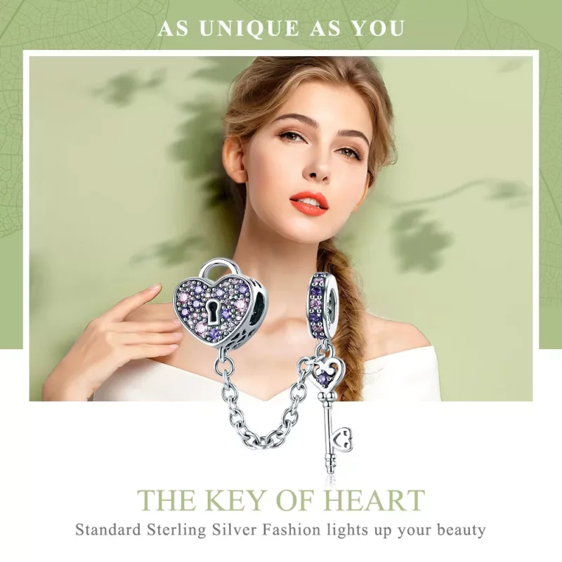 (afbeelding voor) Pandora Style Hart Lepel Veiligheidsketting - SCC772 - Bekijken 6