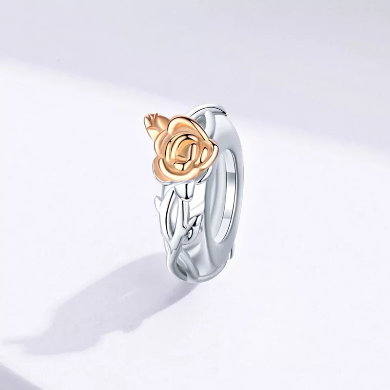 (afbeelding voor) Pandora Style Bicolor Lover Rose Bloemen Spacer Bedel - BSC146 - Bekijken 2