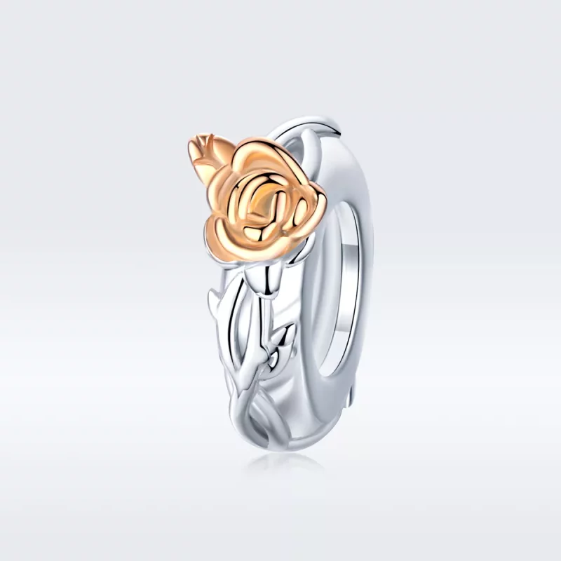 (afbeelding voor) Pandora Style Bicolor Lover Rose Bloemen Spacer Bedel - BSC146 - Bekijken 5