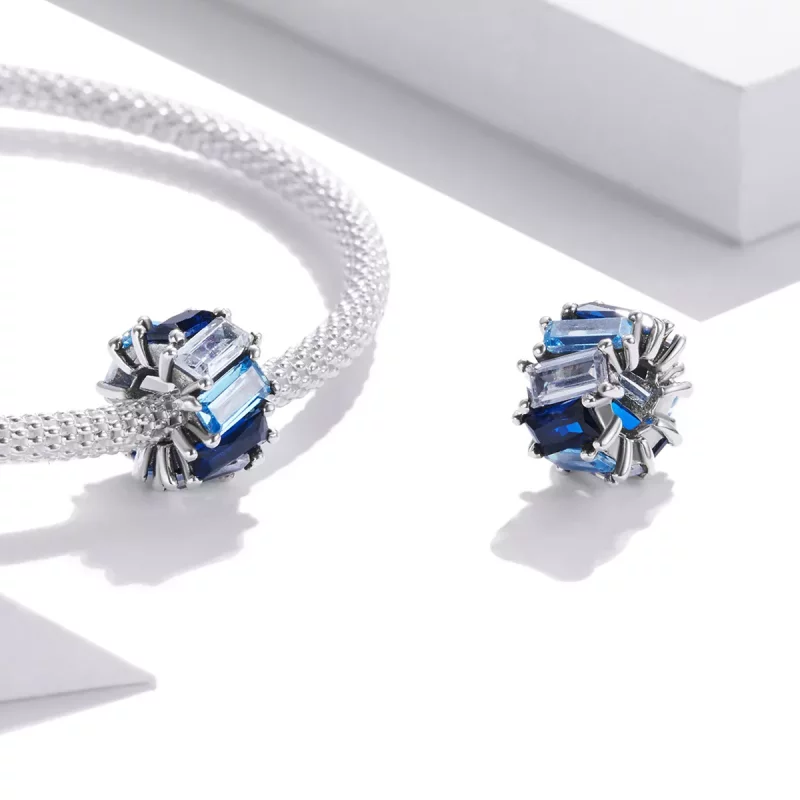 (afbeelding voor) Pandora Style Blauw vierkant Spacer Bedel - SCC1806 - Bekijken 4