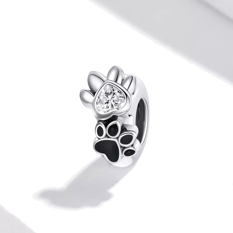 (afbeelding voor) Pandora Style Budding Paw Print Spacer Bedel - SCC1846 - Bekijken 2