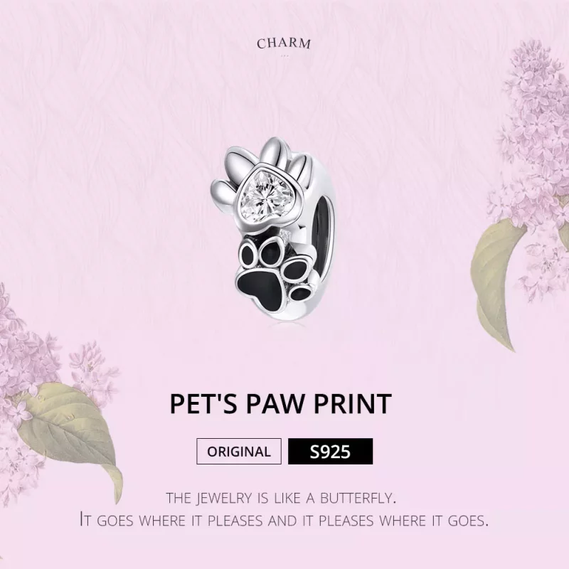 (afbeelding voor) Pandora Style Budding Paw Print Spacer Bedel - SCC1846 - Bekijken 7