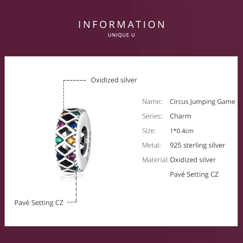 (afbeelding voor) Pandora Style Circus Springen Spel Spacer Bedel - SCC1659 - Bekijken 5
