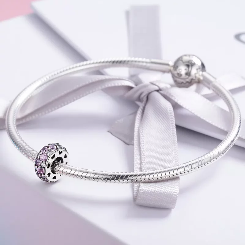 (afbeelding voor) Pandora Style Hart Spacer Bedel - SCC635 - Bekijken 3
