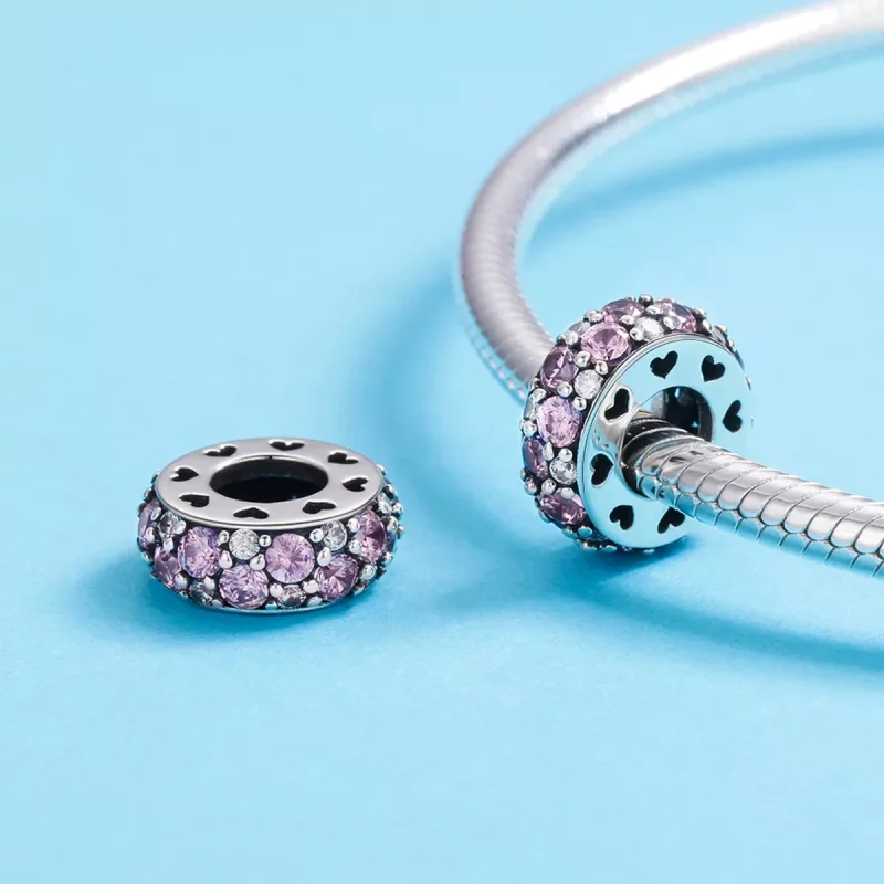 (afbeelding voor) Pandora Style Hart Spacer Bedel - SCC635 - Bekijken 6