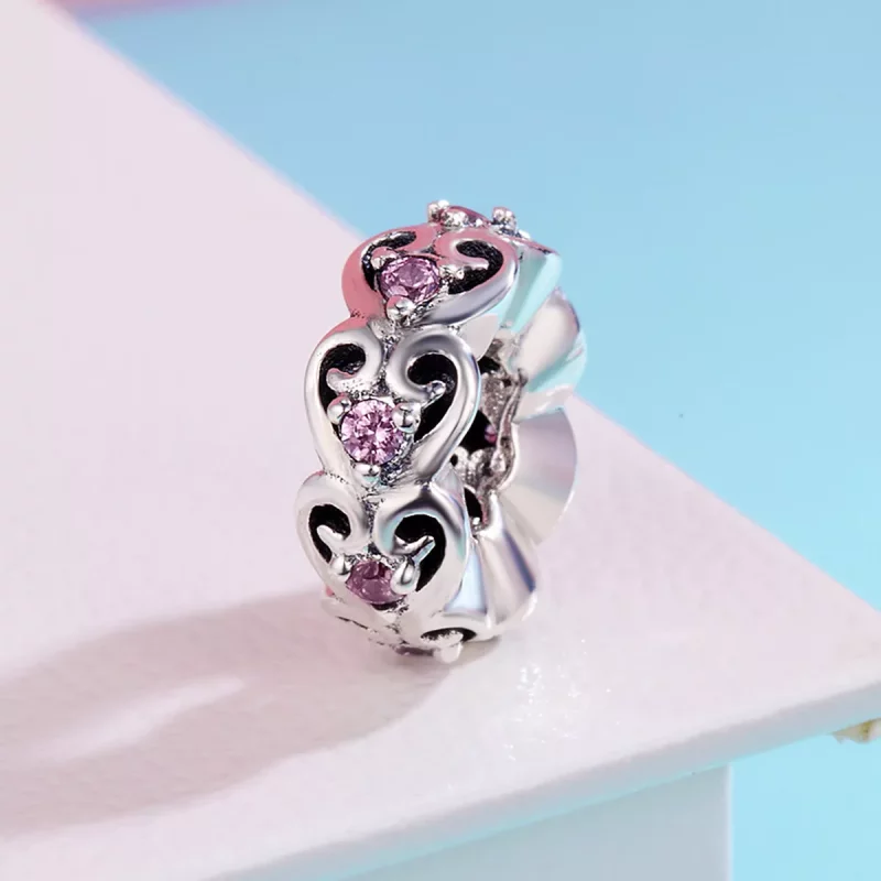 (afbeelding voor) Pandora Style Hart vorm Spacer Bedel - SCC339 - Bekijken 3