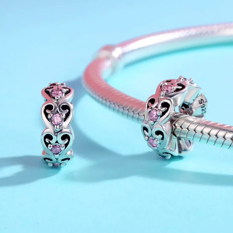 (afbeelding voor) Pandora Style Hart vorm Spacer Bedel - SCC339 - Bekijken 4