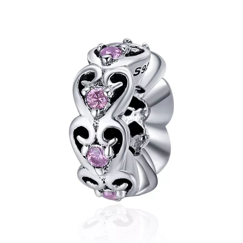 (afbeelding voor) Pandora Style Hart vorm Spacer Bedel - SCC339