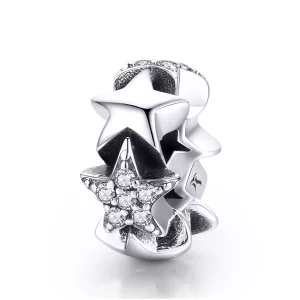 (afbeelding voor) Pandora Style Kleine sterren Spacer Bedel - SCC929