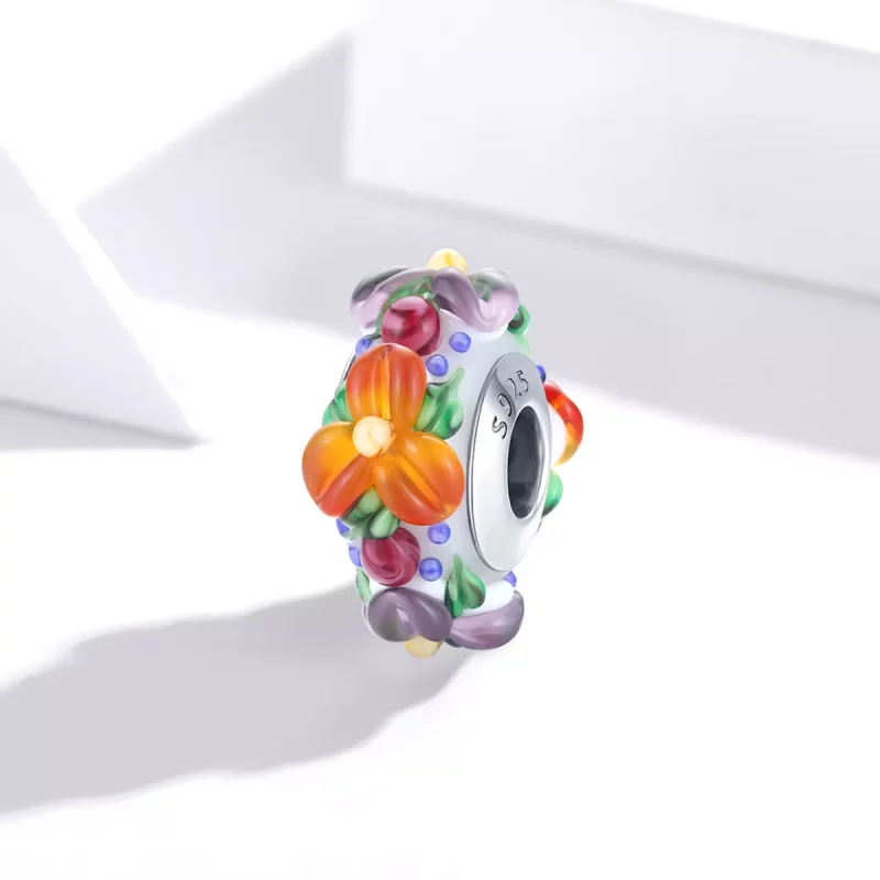(afbeelding voor) Pandora Style Kleurrijke bloemen Spacer Bedel - SCC1720 - Bekijken 2