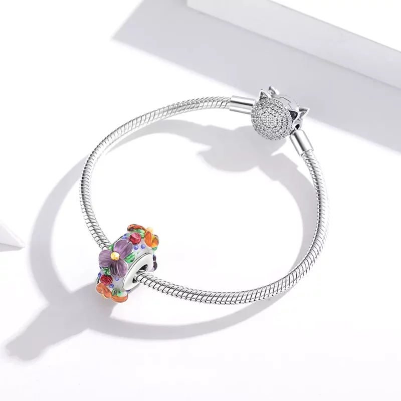 (afbeelding voor) Pandora Style Kleurrijke bloemen Spacer Bedel - SCC1720 - Bekijken 3