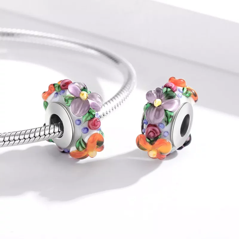 (afbeelding voor) Pandora Style Kleurrijke bloemen Spacer Bedel - SCC1720 - Bekijken 4