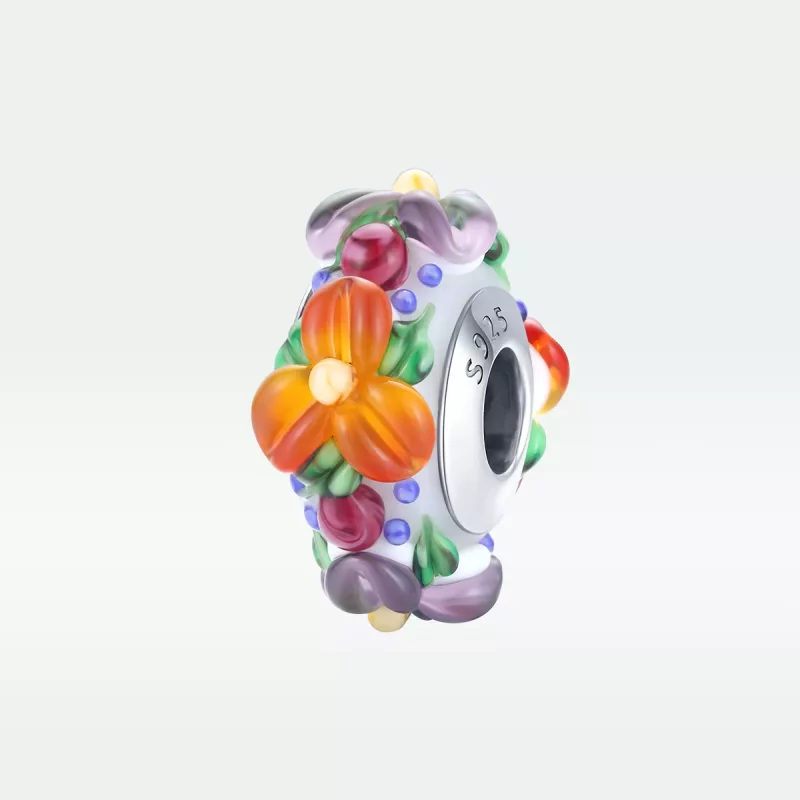 (afbeelding voor) Pandora Style Kleurrijke bloemen Spacer Bedel - SCC1720 - Bekijken 5