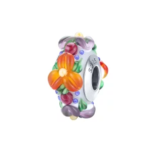 (afbeelding voor) Pandora Style Kleurrijke bloemen Spacer Bedel - SCC1720