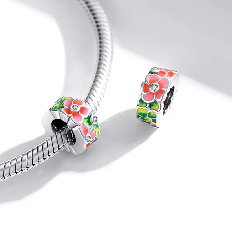 (afbeelding voor) Pandora Style Kleurrijke bloemen Spacer Bedel - SCC1727 - Bekijken 4