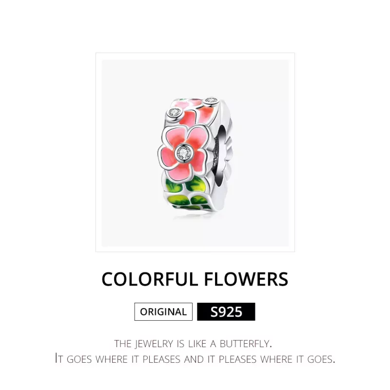 (afbeelding voor) Pandora Style Kleurrijke bloemen Spacer Bedel - SCC1727 - Bekijken 6