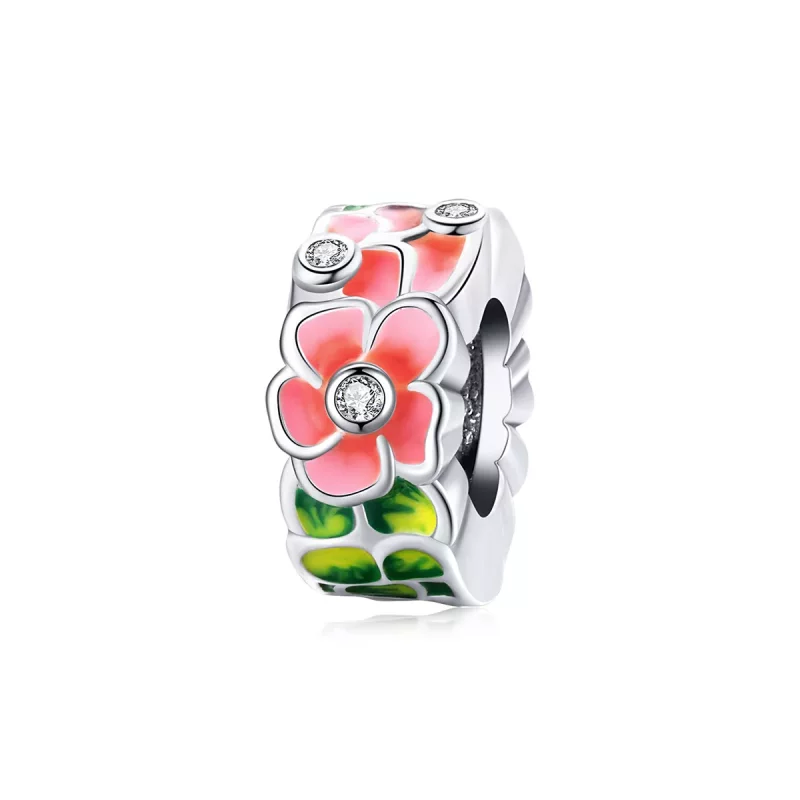 (afbeelding voor) Pandora Style Kleurrijke bloemen Spacer Bedel - SCC1727