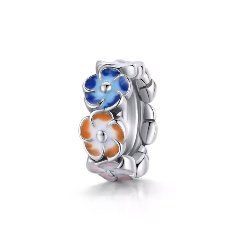 (afbeelding voor) Pandora Style Kleurrijke hortensia Spacer Bedel - SCC1703