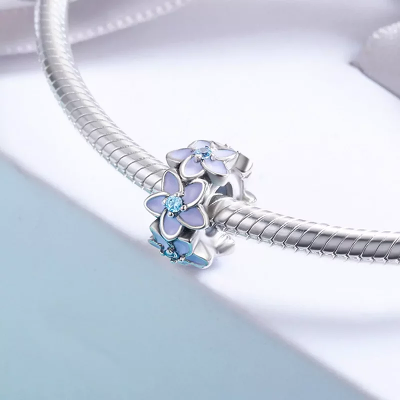 (afbeelding voor) Pandora Style Paarse bloemen Spacer Bedel - SCC601 - Bekijken 4