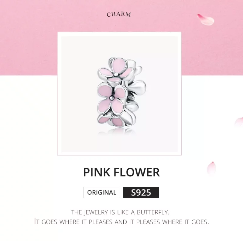 (afbeelding voor) Pandora Style Roze bloem Spacer Bedel - SCC1484 - Bekijken 5