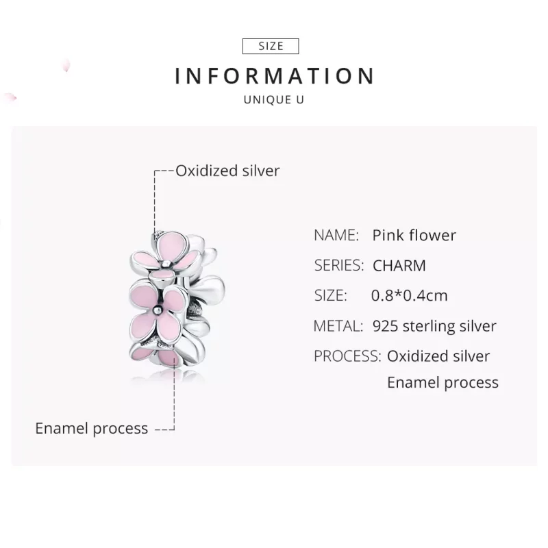 (afbeelding voor) Pandora Style Roze bloem Spacer Bedel - SCC1484 - Bekijken 7