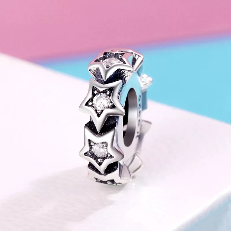 (afbeelding voor) Pandora Style Ster Spacer Bedel - SCC244 - Bekijken 3
