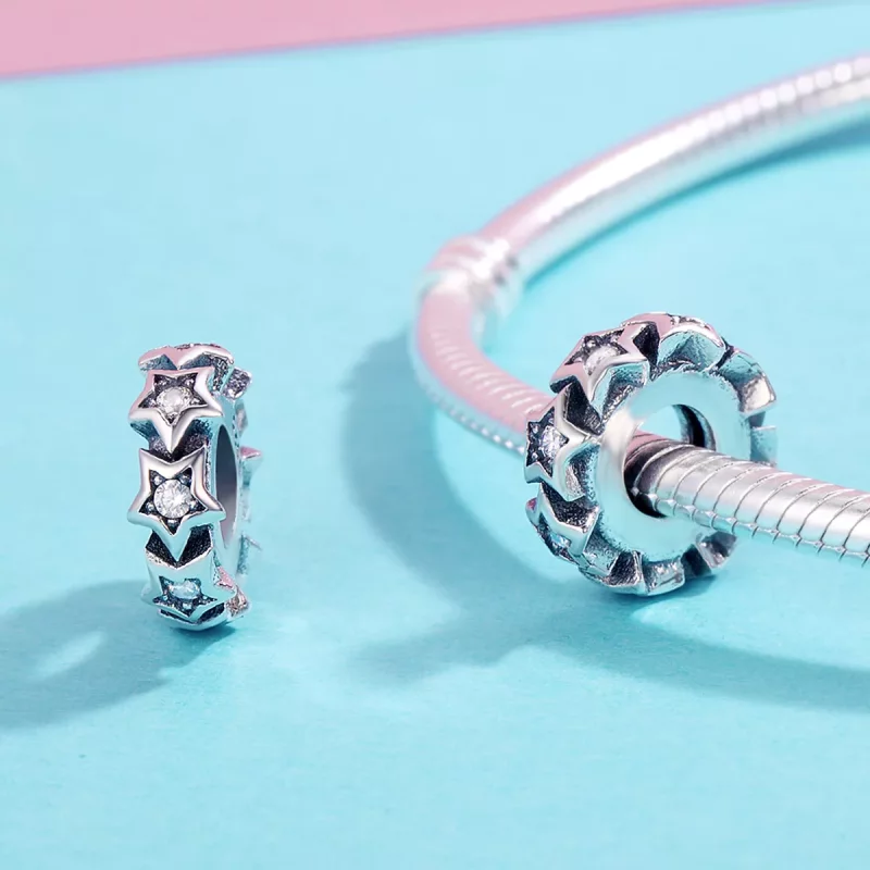 (afbeelding voor) Pandora Style Ster Spacer Bedel - SCC244 - Bekijken 4