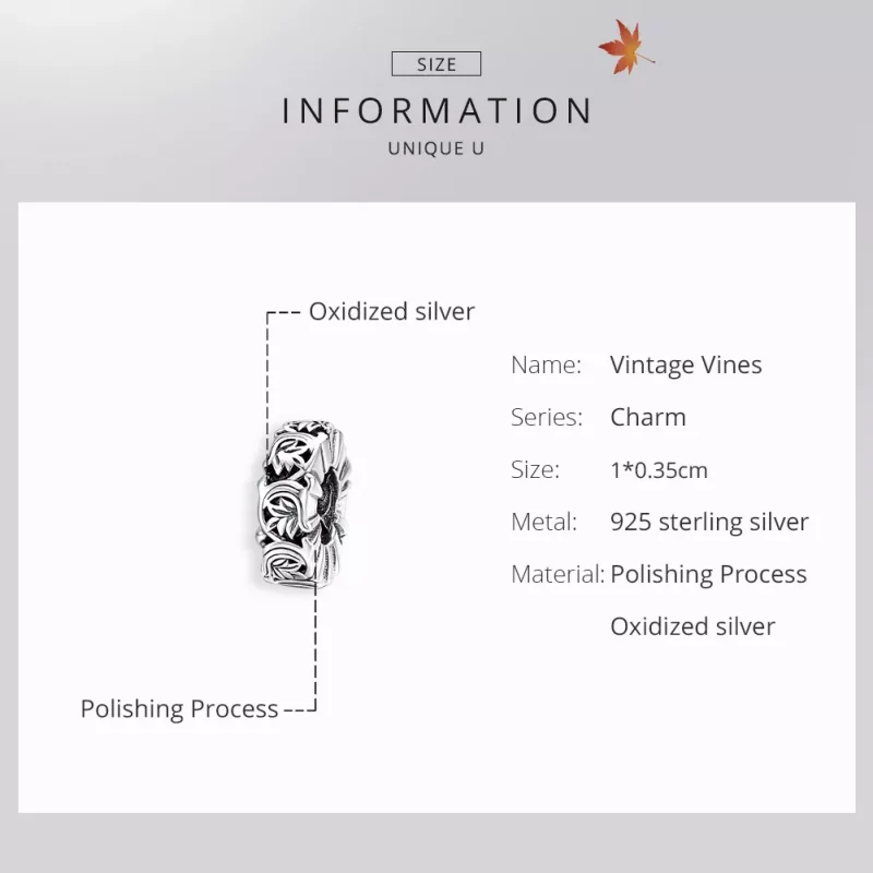 (afbeelding voor) Pandora Style Vintage wijnstokken Spacer Bedel - SCC1601 - Bekijken 6