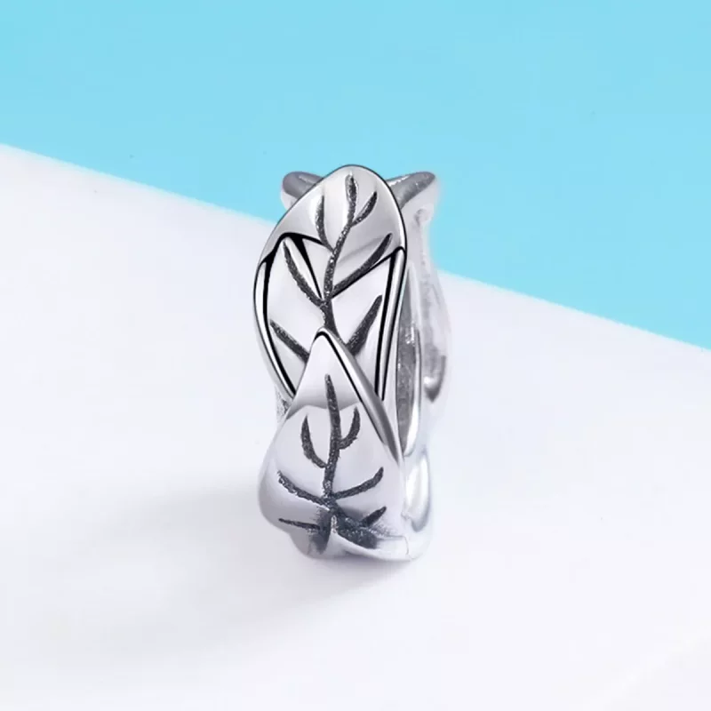 (afbeelding voor) Pandora Style Witte bladeren Spacer Bedel - SCC597 - Bekijken 3