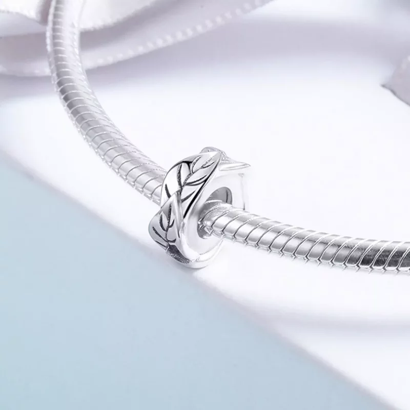 (afbeelding voor) Pandora Style Witte bladeren Spacer Bedel - SCC597 - Bekijken 4