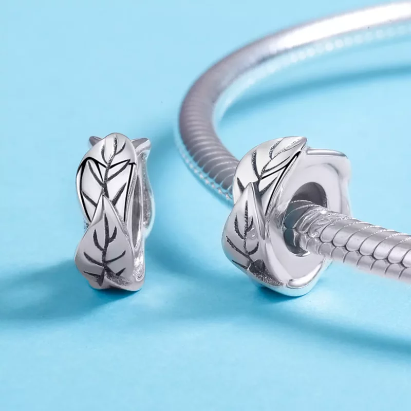 (afbeelding voor) Pandora Style Witte bladeren Spacer Bedel - SCC597 - Bekijken 5