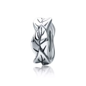 (afbeelding voor) Pandora Style Witte bladeren Spacer Bedel - SCC597