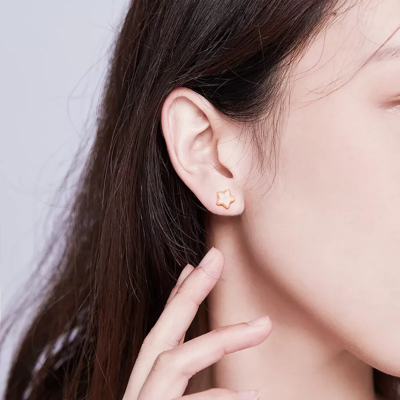 (afbeelding voor) Pandora Style Asymmetrische Maan Oorknopjes - SCE691 - Bekijken 7
