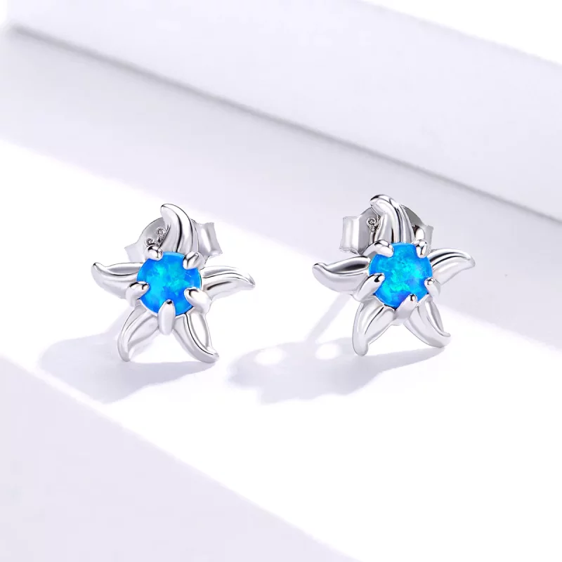 (afbeelding voor) Pandora Style Blauwe Zeester Oorknopjes - SCE886 - Bekijken 2