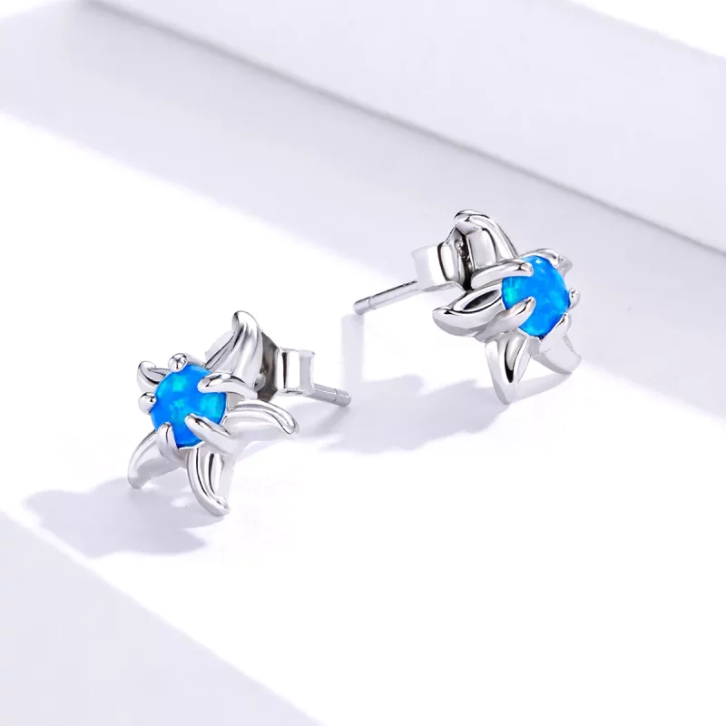 (afbeelding voor) Pandora Style Blauwe Zeester Oorknopjes - SCE886 - Bekijken 3