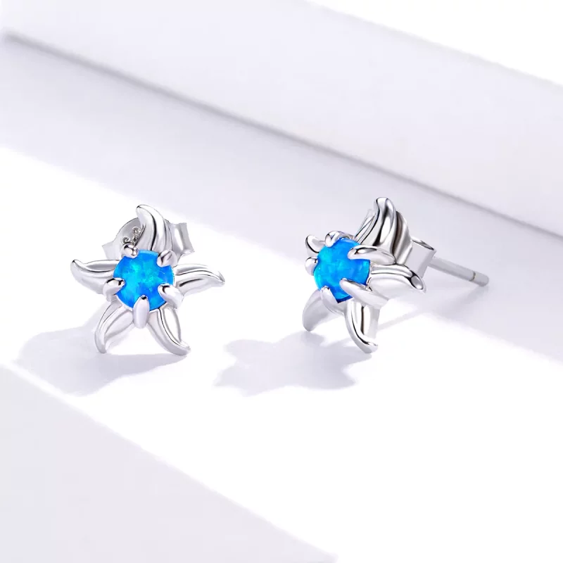 (afbeelding voor) Pandora Style Blauwe Zeester Oorknopjes - SCE886 - Bekijken 4