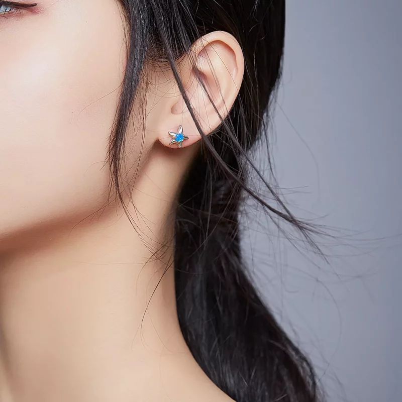 (afbeelding voor) Pandora Style Blauwe Zeester Oorknopjes - SCE886 - Bekijken 7