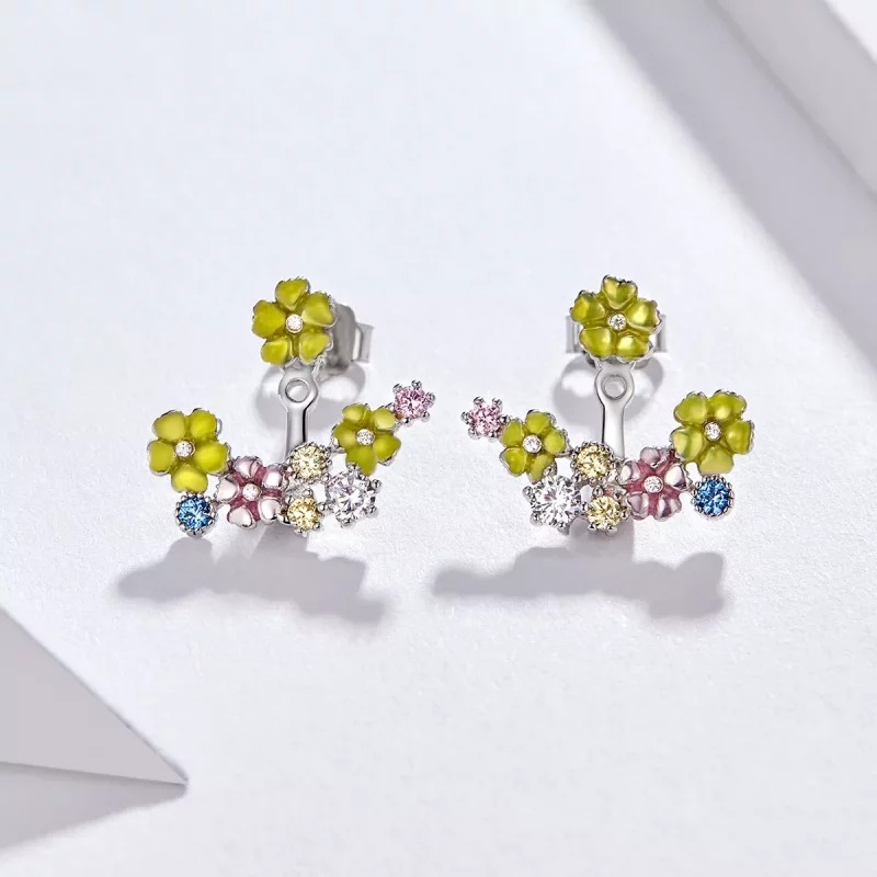 (afbeelding voor) Pandora Style Bloem cluster Oorknopjes - BSE106 - Bekijken 2
