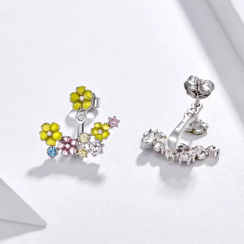 (afbeelding voor) Pandora Style Bloem cluster Oorknopjes - BSE106 - Bekijken 4