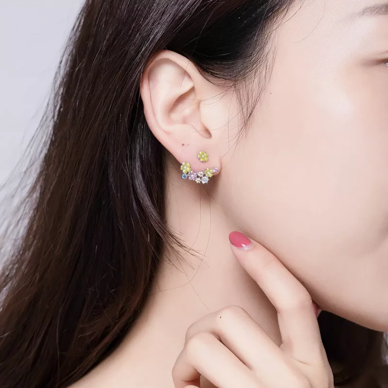 (afbeelding voor) Pandora Style Bloem cluster Oorknopjes - BSE106 - Bekijken 5