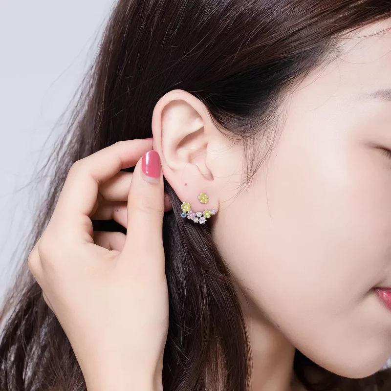 (afbeelding voor) Pandora Style Bloem cluster Oorknopjes - BSE106 - Bekijken 6